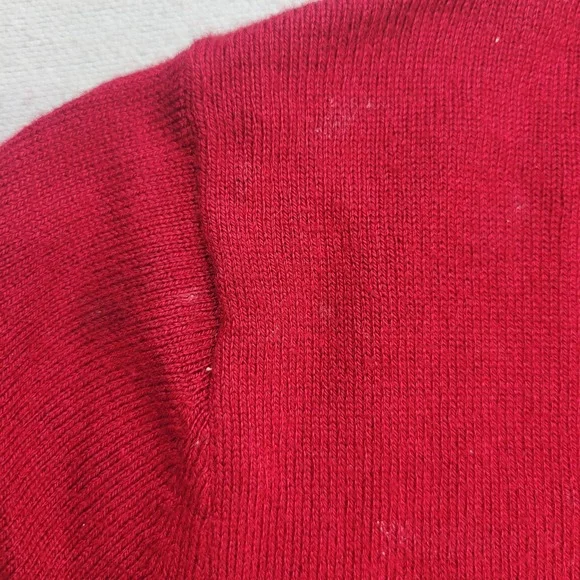 Banana Republic Sweater Womens Large Red Cashmere Silk Crewneck Preppy Holiday - Picture 2 of 11